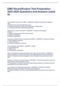 EMD Recertification Test Preparation 2023-2024 Questions and Answers &lpar;rated A&rpar;