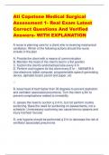 Ati Capstone Medical Surgical  Assessment 1- Real Exam Latest  Correct Questions And Verified  Answers- WITH EXPLANATION