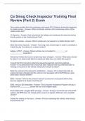Ca Smog Check Inspector Training Final Review &lpar;Part 2&rpar; Exam Questions and Answers