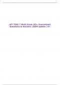 ATI TEAS 7 Math Exam |95+ Guaranteed Questions & Answers |2024 update | A+