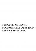 EDEXCEL A LEVEL ECONOMICS A QUESTION PAPER 1 JUNE 2023.