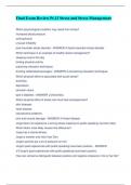 Final Exam Review Pt&period;13 Stress and Stress Management