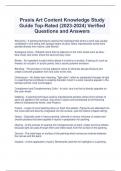 Praxis Art Content Knowledge Study Guide Top-Rated (2023-2024) Verified Questions and Answers