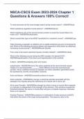 NSCA-CSCS Exam 2023-2024 Chapter 1 Questions & Answers 100&percnt; Correct&excl;