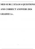 MED SURG 2 EXAM 4 QUESTIONS AND CORRECT ANSWERS 2024 GRADED A+.