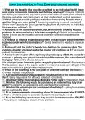 IDAHO LIFE AND HEALTH FINAL EXAM QUESTIONS AND ANSWERS