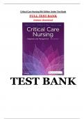 TEST BANK For Critical Care Nursing&colon; Diagnosis and Management&comma; 8th edition &lpar;Urden&rpar; &vert; Verified Chapter's 1 - 41 &vert; Complete