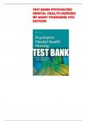 TEST BANK PSYCHIATRIC MENTAL HEALTH NURSING BY MARY TOWNSEND 9TH EDITION 