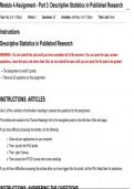 MATH 110 Module 4 Assignment - Part 3: Descriptive Statistics in Published Research