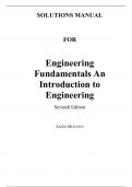 Solutions Manual for Engineering Fundamentals 7th Edition By Saeed Moaveni (All Chapters, 100% original verified, A+ Grade) 