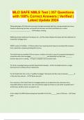 MLO SAFE NMLS Test &vert; 357 Questions with 100&percnt; Correct Answers &vert; Verified &vert; Latest Update 2024 &vert; 37 Pages