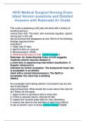 hesi medical surgical nursing exam latest version questions and detailed answers with rationale&vert; A&plus; Grade