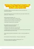 Genesys Cloud Reporting & Analytics &vert; 120 Questions with 100&percnt; Correct Answers &vert; Verified &vert; Latest Update 2024