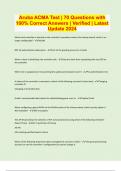 Aruba ACMA Test &vert; 70 Questions with 100&percnt; Correct Answers &vert; Verified &vert; Latest Update 2024