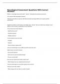 Neurological Assessment Questions With Correct Answers 