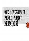 Quiz 1: Overview of PRINCE2 Project Management