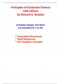 Test Bank for Principles of Corporate Finance, 14th Edition Brealey (All Chapters included)
