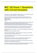 MIC 102 Exam 1 Questions with Correct Answers