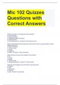 Mic 102 Quizzes Questions with Correct Answers