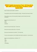 HEENT Health Assessment Test &vert; 125 Questions with 100&percnt; Correct Answers &vert; Verified &vert; Latest Update 2024