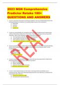 2023 NGN Comprehensive Predictor Retake 180&plus; QUESTIONS AND ANSWERS
