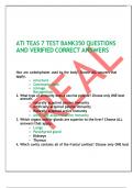 ATI TEAS 7 TEST BANK350 QUESTIONS AND VERIFIED CORRECT ANSWERS