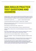 QMA INSULIN PRACTICE TEST QUESTIONS AND ANSWERS