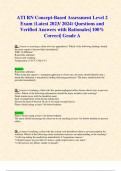 ATI RN Concept-Based Assessment Level 2 Exam (Latest 2023/ 2024) Questions and Verified Answers with Rationales| 100% Correct| Grade A
