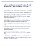 AMCA Medical Assistant Practice Test 2 Questions & Answers 100&percnt;accurate&excl;