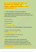 NSG 403 NCLEX RESPIRATORY EXAM 100 QUESTIONS AND ANSWERS 100&percnt; CORRECT&sol;VERIFIED BEST GRADED A&plus; LATEST UPDATE&lbrack;GRADED A&plus;&rsqb;