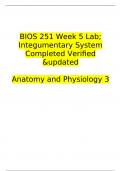BIOS 251 Week 5 Lab&semi; Integumentary System Completed Verified &updated  Anatomy and Physiology 3