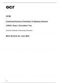 ocr GCSE Combined Science Chemistry A Gateway Science J250/03 Mark Scheme June2023.