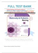 FULL TEST BANK Introductory Maternity and Pediatric Nursing 4th Edition Hatfield With 100% Verified Questions And Answers Graded A+      