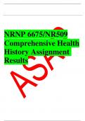 NRNP 6675&sol;NR509 Comprehensive Health History Assignment Results