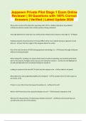 Jeppesen Private Pilot Stage 1 Exam Online Reviewer &vert; 50 Questions with 100&percnt; Correct Answers &vert; Verified &vert; Latest Update 2024