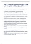 AMCA Physical Therapy Aide Prep Guide with Complete Solutions&lpar;rated A&plus;&rpar;