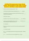 Certified Paraoptometric Exam Study Guide | 200 Questions with 100% Correct Answers | Verified | Latest Update 2024
