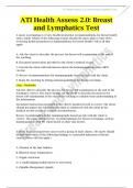 ATI Health Assess 2.0: Breast and Lymphatics Test With Complete Solutions