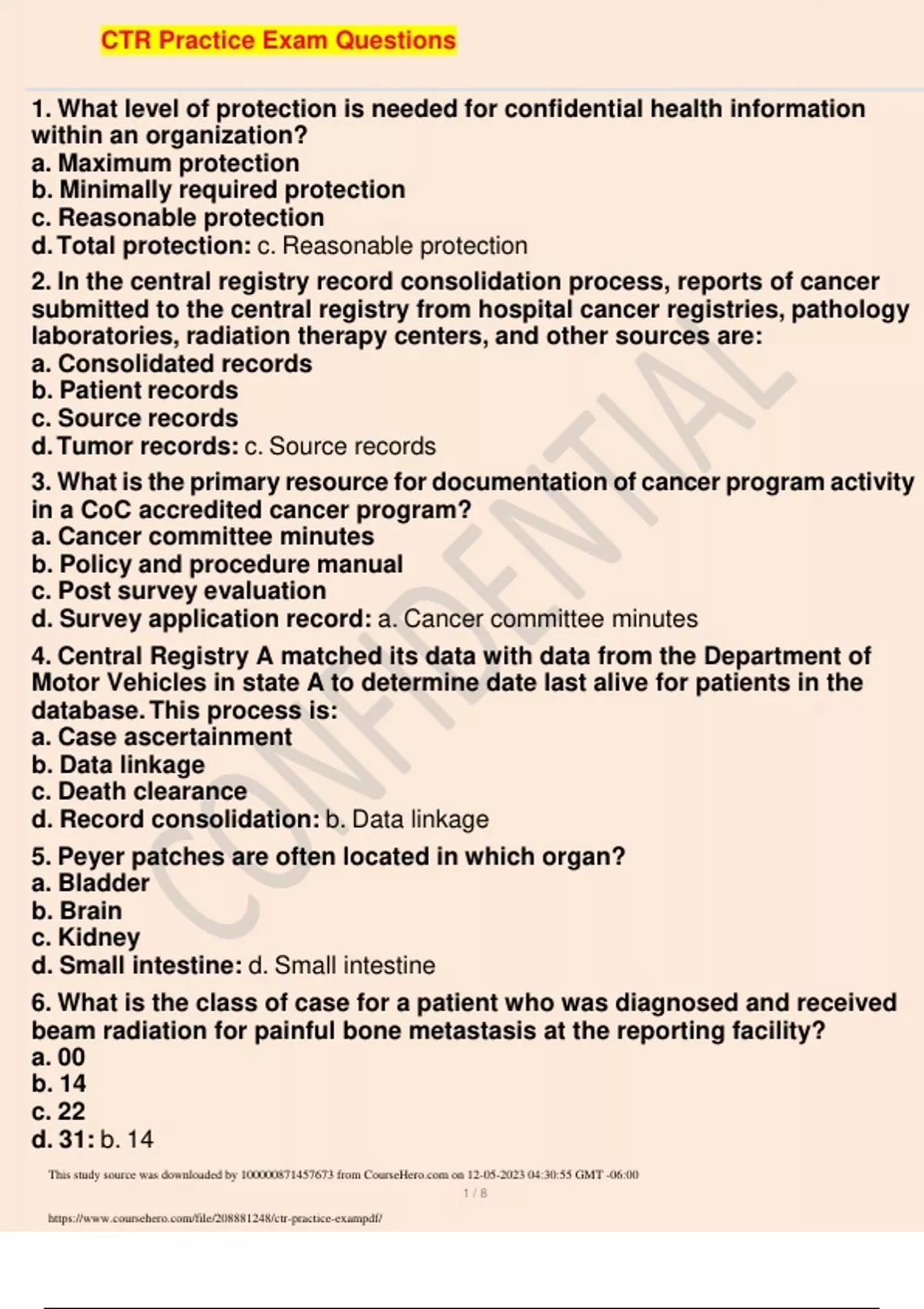 CTR Practice Exam Questions and Answers 2023 - CTR - Stuvia US