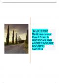 NUR 2392  Multidimensional  Care 2 Exam 2- QUESTIONS AND  ANSWERS-GRADE  BOOSTER2023&sol;2024