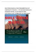 SOLUTIONS MANUAL for Fundamentals of Corporate Finance, 11th Richard Brealey, Stewart Myers&Alan Marcus