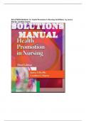 SOLUTIONS MANUAL for Health Promotion in Nursing 3rd Edition. by Janice Maville, Carolina Huerta