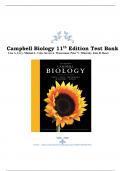 Test Bank: Campbell Biology 11th Edition Latest Test Bank Lisa A. Urry, Michael L. Cain, Steven A. Wasserman, Peter V. Minorsky, Jane B. Reece
