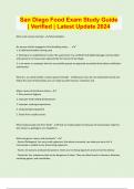San Diego Food Exam Study Guide &vert; Verified &vert; Latest Update 2024