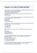 Chapter 4 CL-NCLE EXAM REVIEW QUESTIONS AND ANSWERS