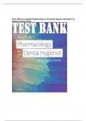 TEST BANK for Applied Pharmacology for the Dental Hygienist 8th Edition by Bablenis Haveles Elena