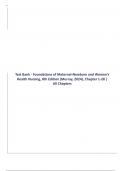 Test Bank - Foundations of Maternal-Newborn and Women’s Health Nursing, 7th, and 8th Edition by Murray | All Chapters