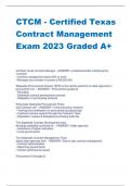 CTCM - Certified Texas  Contract Management  Exam 2023 Graded A+