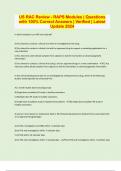 US RAC Review - RAPS Modules &vert; Questions with 100&percnt; Correct Answers &vert; Verified &vert; Latest Update 2024 &vert; 25 Pages