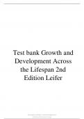 Test bank Growth and Development Across the Lifespan 2nd Edition Leifer